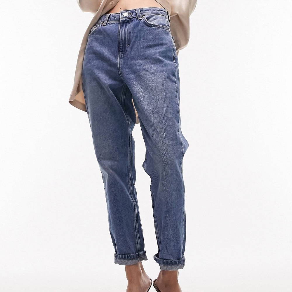 NWT Topshop Mom high waisted tapered leg sz 8